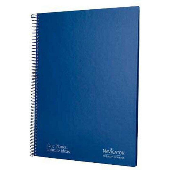 NAVIGATOR Spiral notebook A4 micro lined cover 80h 80gr square 5 mm a navy band