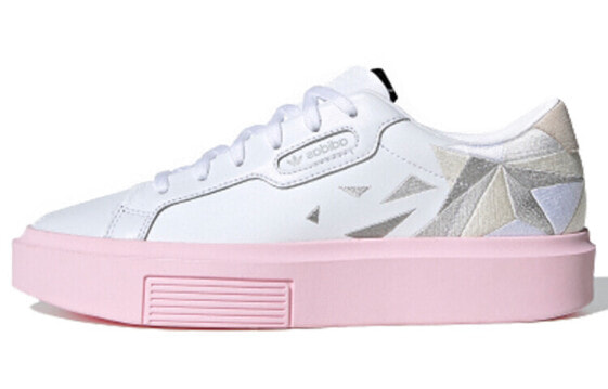Кроссовки Adidas Originals Sleek Super Бело-серо-розовые