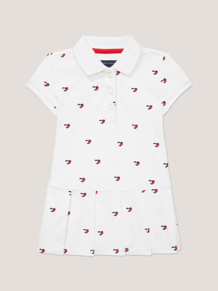 Babies' Heart Logo Pleated Polo Dress