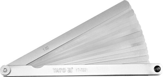 Измеритель зазоров YATO 200 мм 17 лезвий 0,02-1,0 мм".