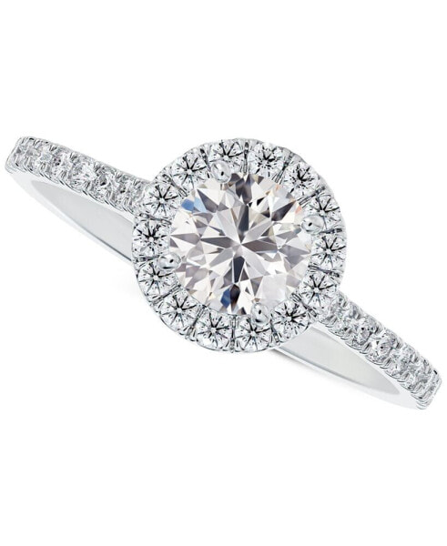 Diamond Halo Engagement Ring (1 ct. t.w.) in 14K White Gold