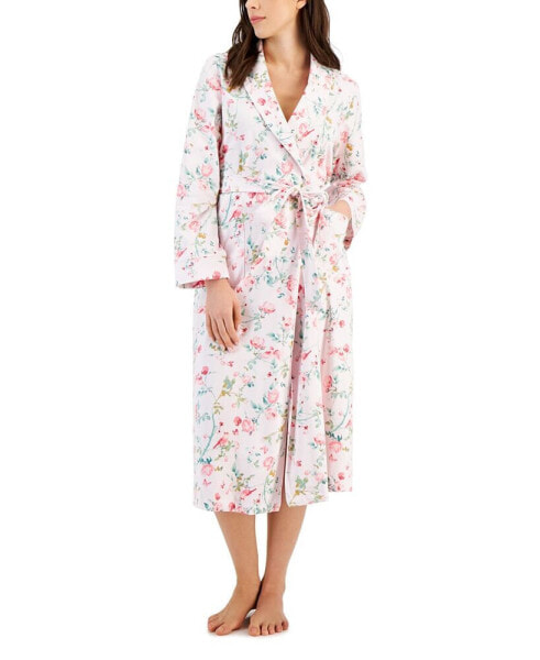 Women's Cotton Floral Belted Robe, Created for Macy's