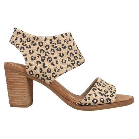 TOMS Majorca Cutout Leopard Block Heels Womens Size 6 B Casual Sandals 10016413