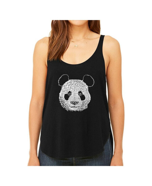 Women's Premium Word Art Flowy Tank Top- Panda