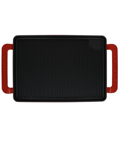 French Enameled Cast Iron 14" Rectangular Grill