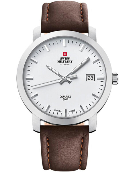 Наручные часы MVMT Men's Legacy Slim 42mm Brown Leather Strap.
