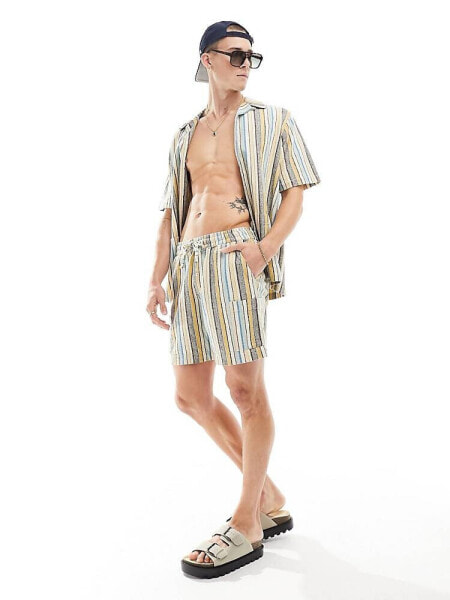 ASOS DESIGN Co-ord woven stripe cargo short