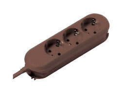 Bachmann SMARTLINE - 3 m - 3 AC outlet(s) - Indoor - Brown - 3680 W - 16 A