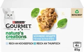 Nassfutter Katze mit Hochseefisch, Spinat & Reis, nature's creations, Adult, Multipack (4x85 g), 340 g