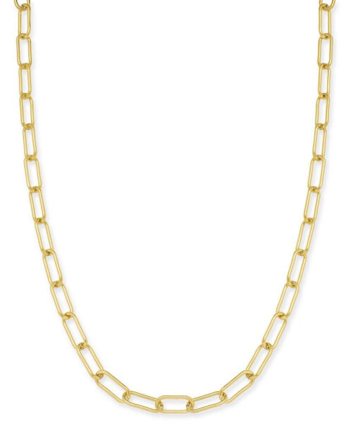 18k Gold-Plated Stainless Steel Paperclip Chain 18" Collar Necklace