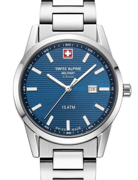 Swiss Alpine Military 7767.1135 Ladies Watch Argos silver blue 34mm 10ATM