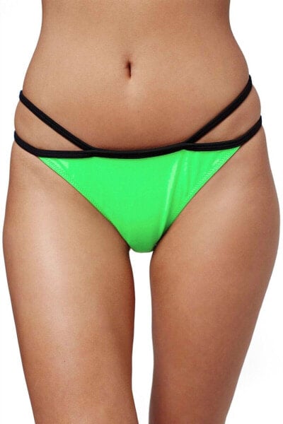 Topshop Womens Swimwear Strappy Solid Hipster Bikini Bottoms Green Size 6