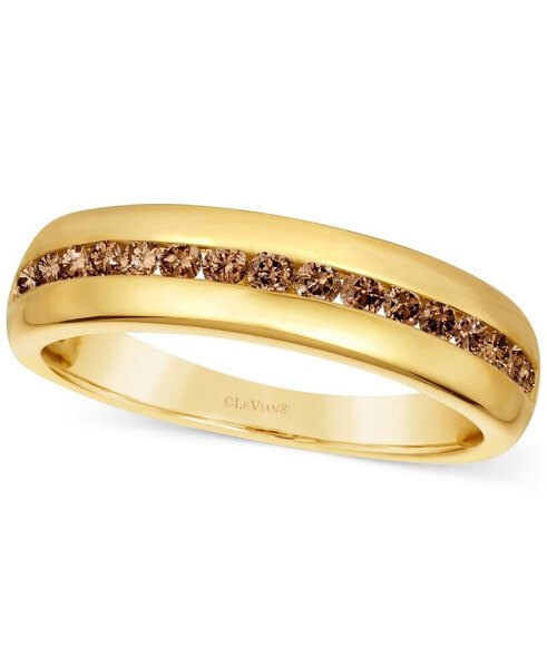 Chocolatier® Men's Chocolate Diamond Band (1/2 ct. t.w.) in 14k Gold