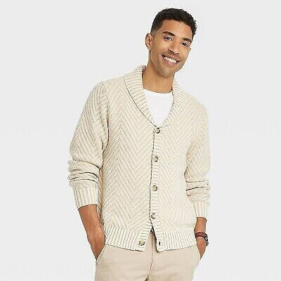 Men's Shawl Collared Sweater Cardigan - Goodfellow & Co Cream M