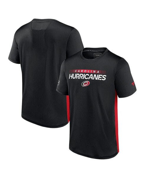 Men's Black, Red Carolina Hurricanes Authentic Pro Rink Tech T-Shirt