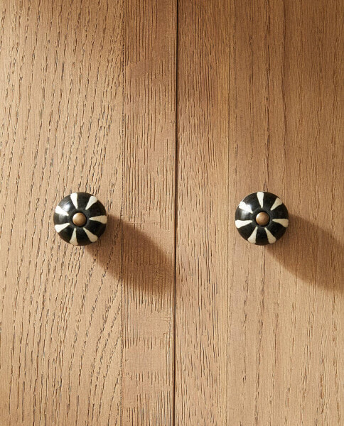 Striped ceramic door knob (pack of 2)