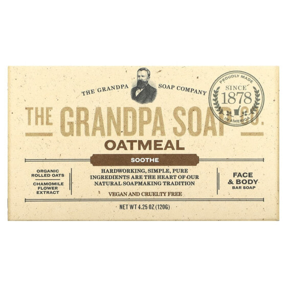 Face & Body Bar Soap, Soothe, Oatmeal, 4.25 oz (120 g)