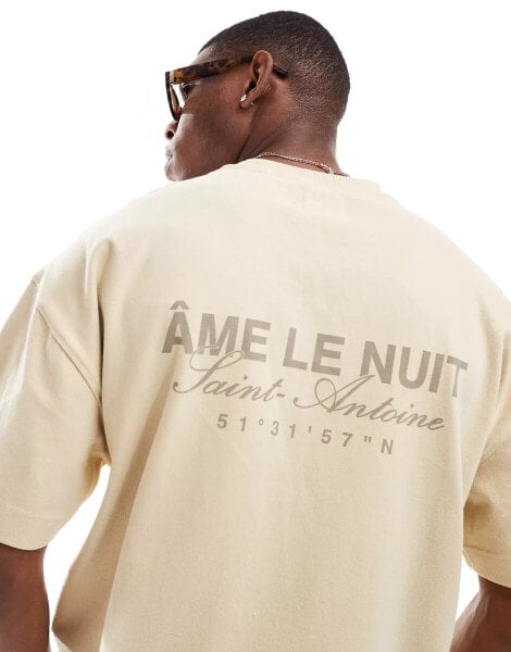 River Island ame le nuit t-shirt in light yellow