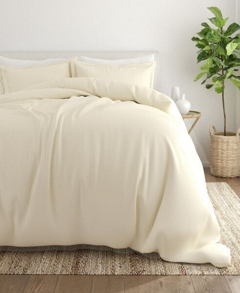 Double Brushed Solid Duvet Cover Set, Twin/Twin XL