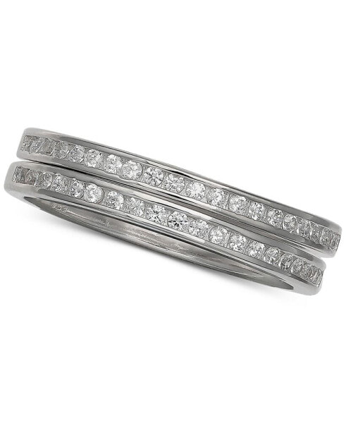 2-Pc. Set Cubic Zirconia Bands in Sterling Silver, Created for Macy's