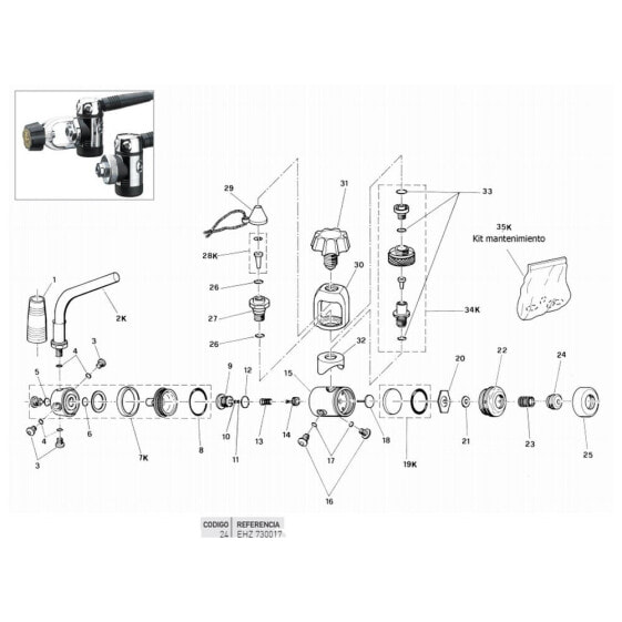 CRESSI Adjustment Screw First Stage DM