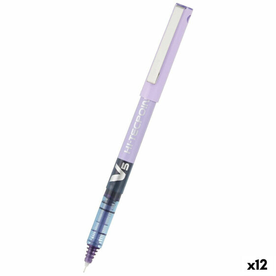 Ручка с жидкими чернилами PILOT V-5 Hi-Tecpoint Фиолетовая 0,3 мм (12 штук)