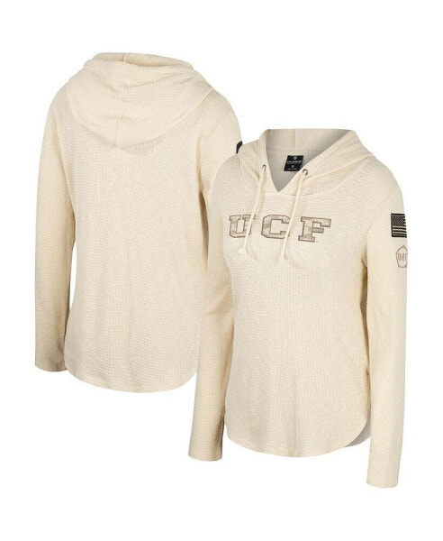 Women's Cream UCF Knights OHT Military-Inspired Appreciation Casey Raglan Long Sleeve Hoodie T-shirt