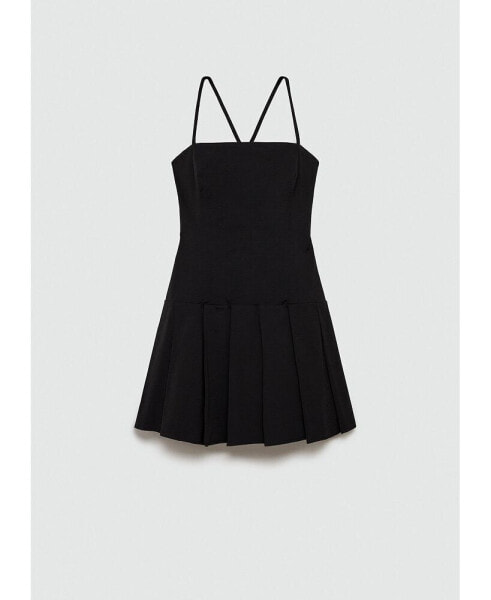 Women's Crossed Back Pleated Dress