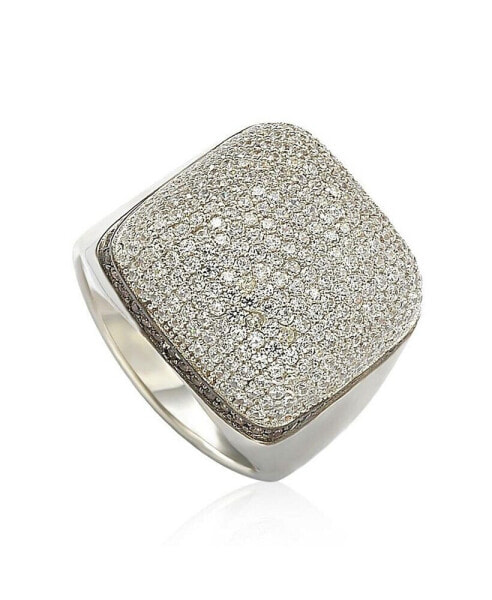 Suzy Levian Sterling Silver Cubic Zirconia Pave Dome Ring