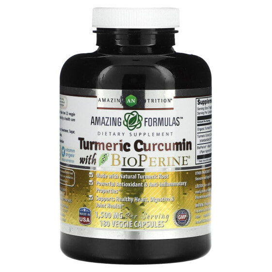 Turmeric Curcumin with BioPerine, 2,250 mg, 180 Veggie Capsules (750 mg per Capsule)