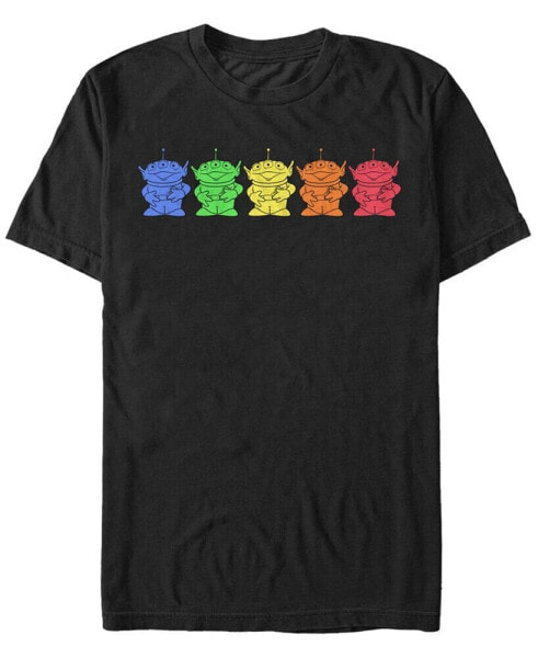 Disney Pixar Men's Toy Story Rainbow Alien Line Up, Short Sleeve T-Shirt