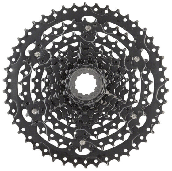 Кассета для велосипеда Микрошифт ADVENT - 9 скоростей, 11-46T, черная, закаленные стальные звезды