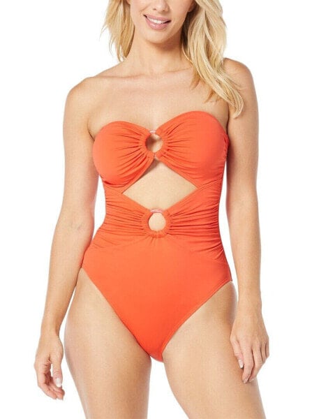 Carmen Marc Valvo Bandeau One-Piece Women's Red 6