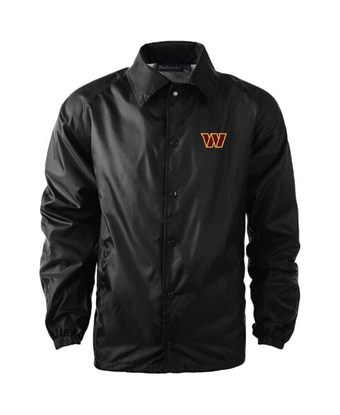 Men's Black Washington Commanders Coaches Classic Raglan Full-Snap Windbreaker Jacket