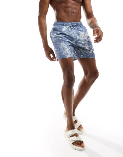 Barbour International tie dye swim shorts in blue