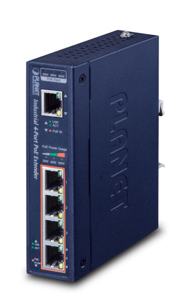 Planet IPOE-E174 - Network transmitter - 200 m - 10,1000,100 Mbit/s - 2000 entries - 10/100/1000 - Blue