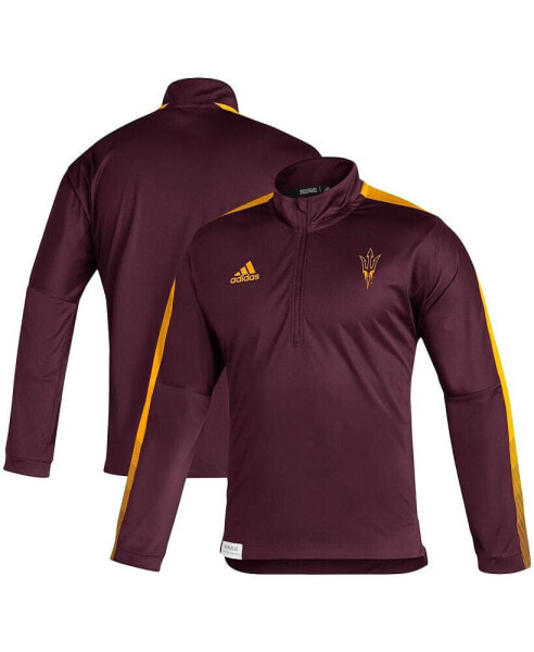 Куртка кварт-зип для мужчин adidas Arizona State Sun Devils 2021 вишневая