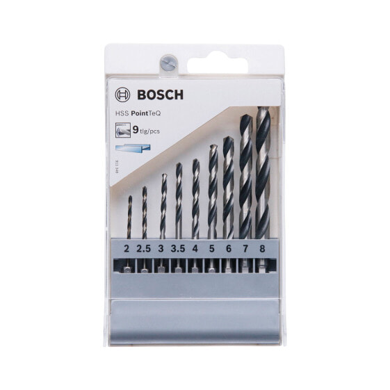 Bosch HSS-Spiralbohrer-Set PointTeQ 9 tlg. mit Sechskantschaft 2,0-8,0 mm