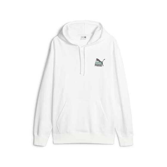 Puma Classics Super Graphic Pullover Hoodie Mens White Casual Outerwear 62130902