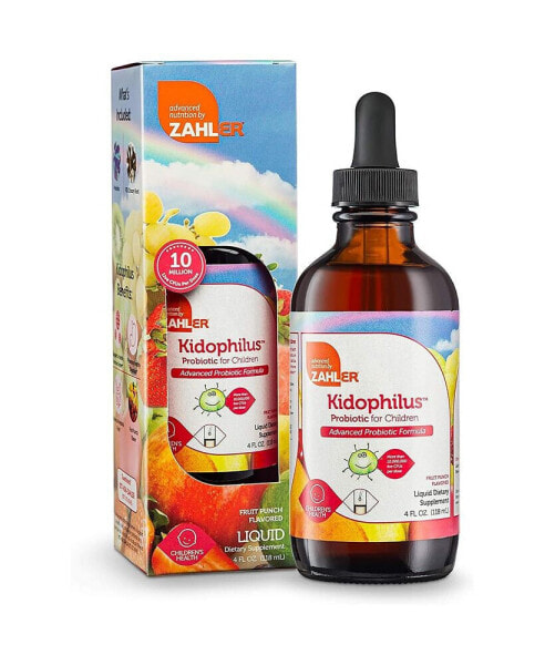 Пробиотические капли Zahler kidophilus с фруктовым вкусом для детей - 4 унции