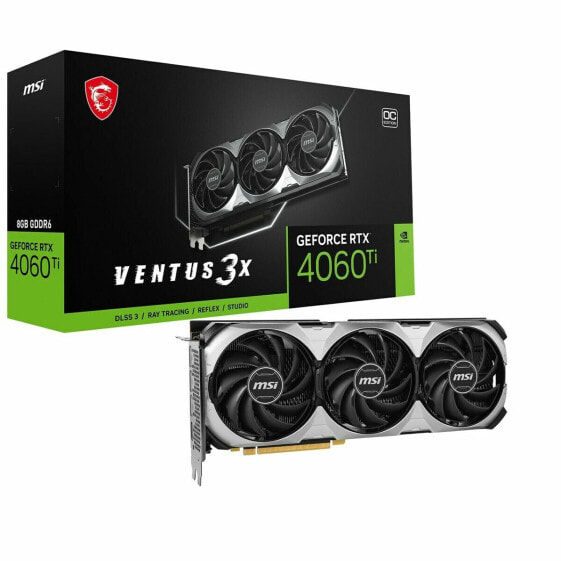 Графическая карта MSI VENTUS 3X Geforce RTX 4060 Ti 8 GB GDDR6 GDDR6X