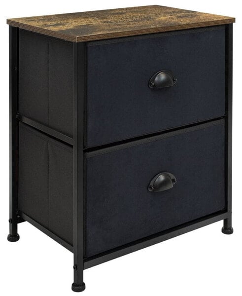 2 Drawer Chest Dresser with Wood Top