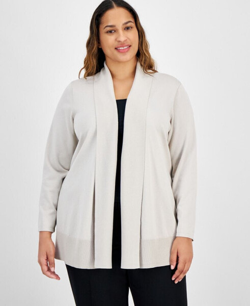 Plus Size Open-Front Cardigan Sweater, Created for Macy's