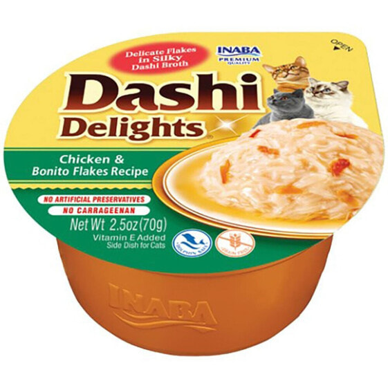 INABA Dashi Delights Chicken with bonito flakes in broth 70g cat treat