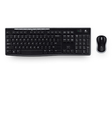 Logitech Wireless Combo MK270 - Full-size (100%) - Wired - RF Wireless - QWERTZ - Black - Mouse included