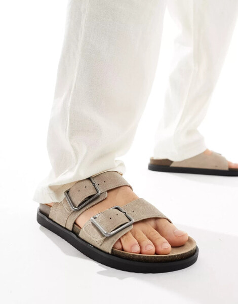 Pull&Bear chunky strap sandal in brown