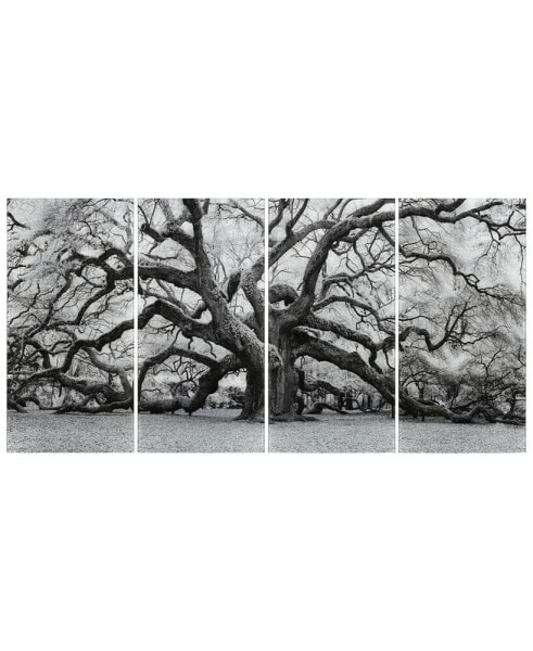"Growth Abcd" Frameless Free Floating Tempered Glass Panel Graphic Wall Art Set of 4, 72" x 36" x 0.2" Each