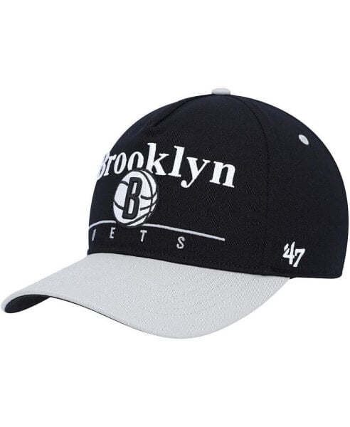Men's Black, Gray Brooklyn Nets Super Hitch Adjustable Hat