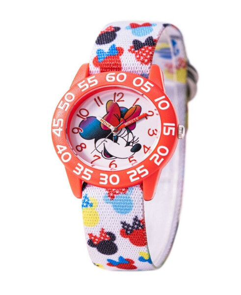 Girl's Disney Minnie Mouse White Nylon Strap Watch 32mm