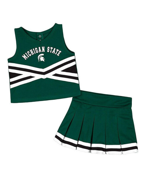 Спортивный костюм Colosseum девочек Michigan State Spartans зеленого цвета